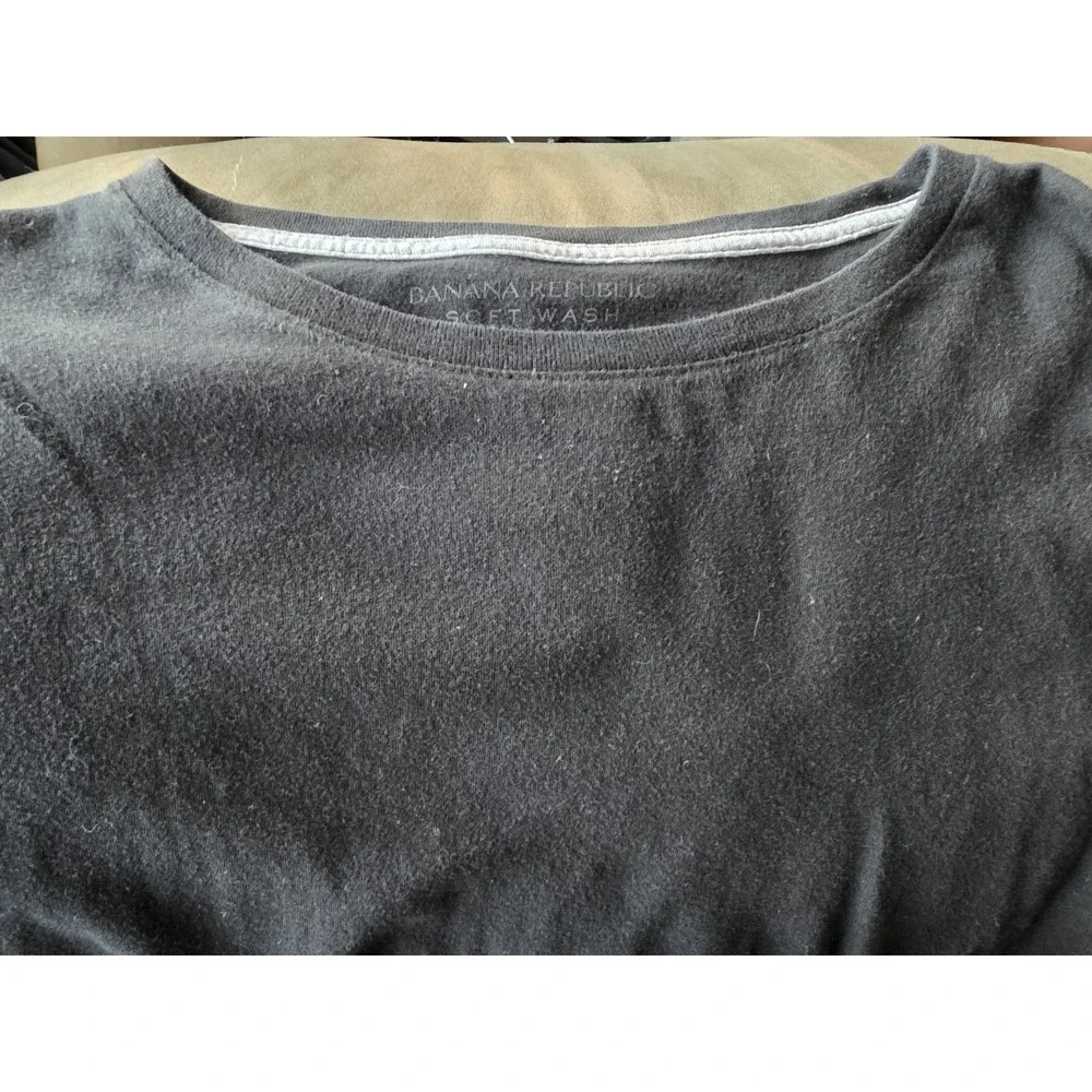 Banana Republic Men's Cotton T-Shirt M Black Short Sleeve Solid Casual Tee